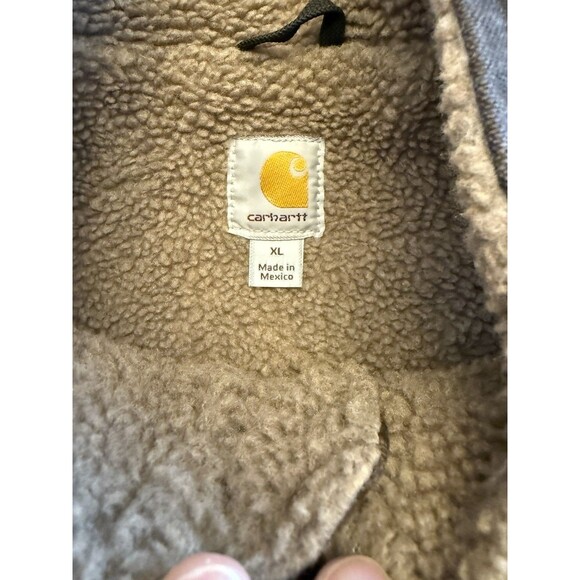 CARHARTT Sherpa Lined Vest XL Brown Mock Neck Heavy Workwear Insulated Chore - Picture 2 of 3